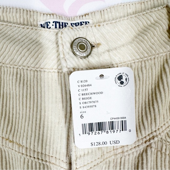 NEW Free People We The Free Come As You Are Cord Cream Beechwood Maxi Skirt 6 - Picture 9 of 13